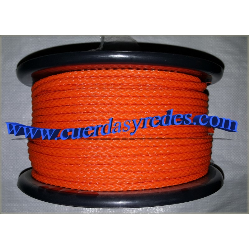 Cordon trenz.6 mm.100 mts. Naranja