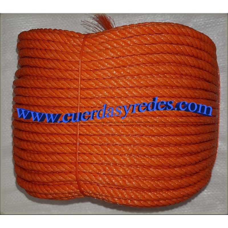 Cuerda Polietileno 8 mm.100 mts. Naranja