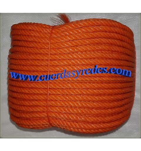 Cuerda Polietileno 8 mm.100 mts. Naranja