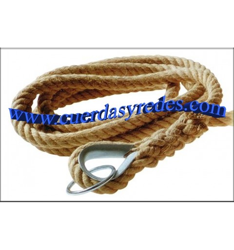 Cuerda 30 mm.con gaza, guardacabos y anilla