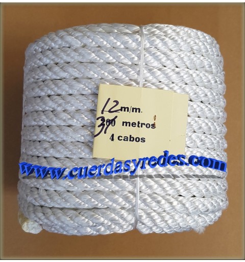 Cuerda 12 mm.31 mts. Nylon Media tenacidad